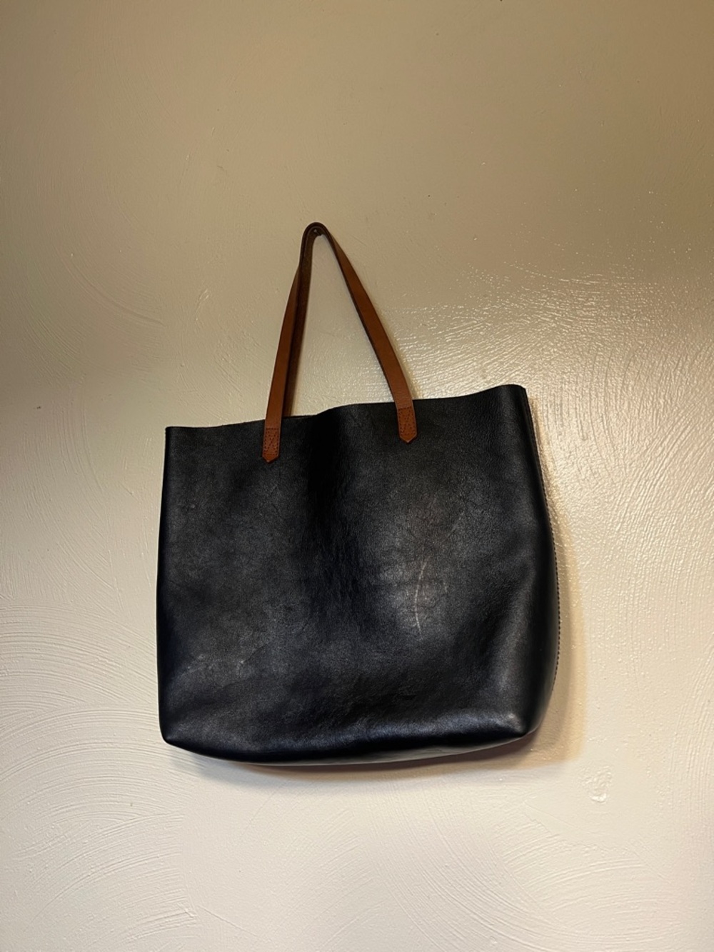 Madewell The Transport Black Leather Tote